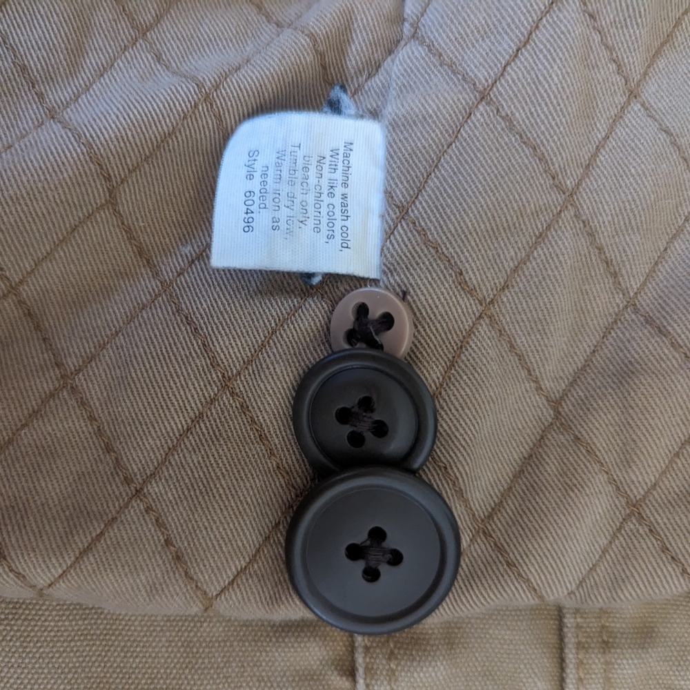 VTG J.Crew Heavy Duty Flannel Lined Tan Chore Barn Utility Coat Men's Large - Picture 12 of 13
